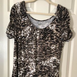 a.n.a. Top Blouse animal print, short sleeve, XL